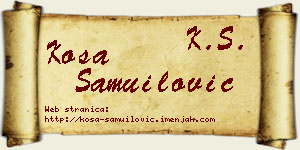 Kosa Samuilović vizit kartica